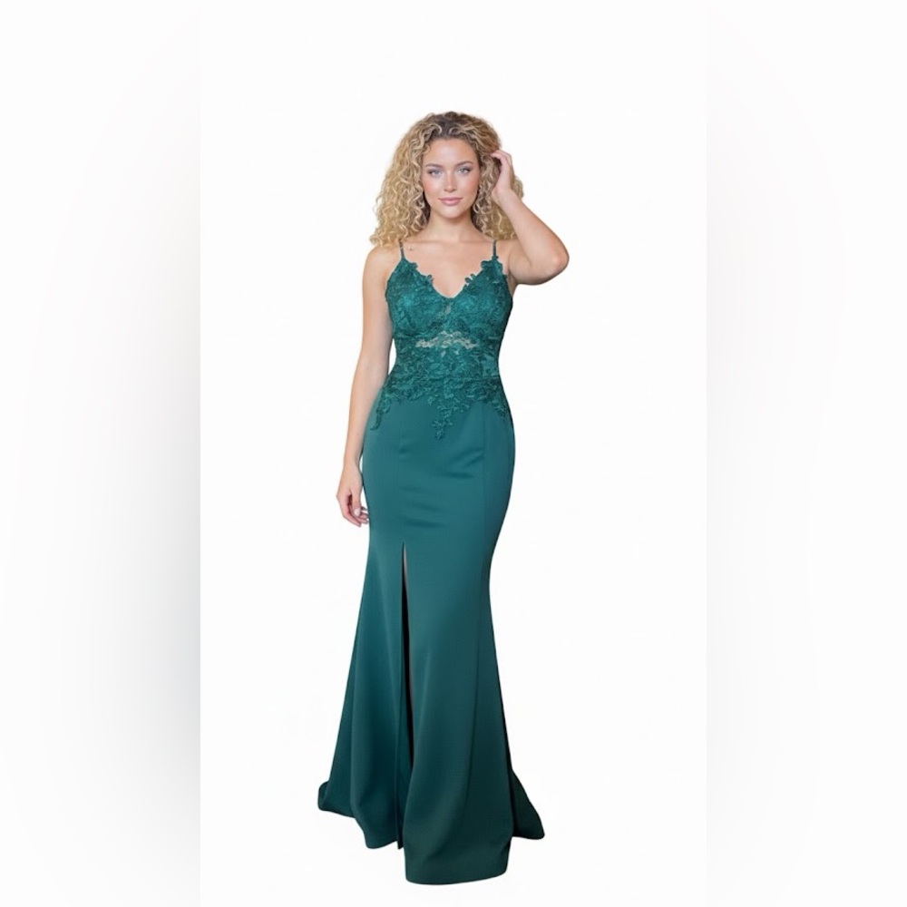 Beautiful dress dark green for special events prom, wedding guest elegant